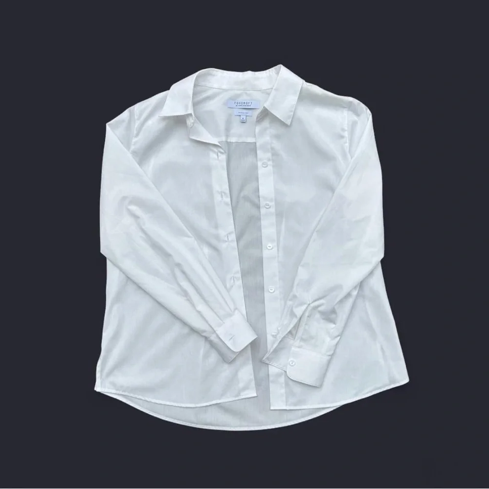 Foxcroft women’s size 8 White Casual Button Down long sleeve dress shirt - Picture 1 of 5
